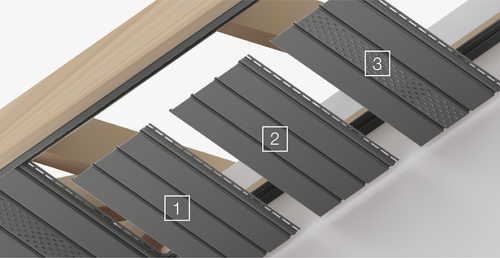 Perforated ceiling boards should be mounted as every third or every fourth panel in order to obtain proper ventilation of the roof.